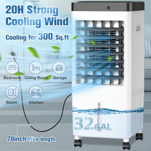 2024 Upgraded Portable Air Conditioner with 3 Gallon Water Tank