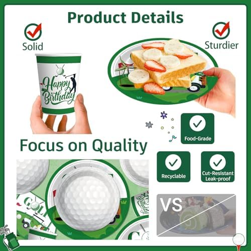 174pcs Golf Themed Party Decorations Set
