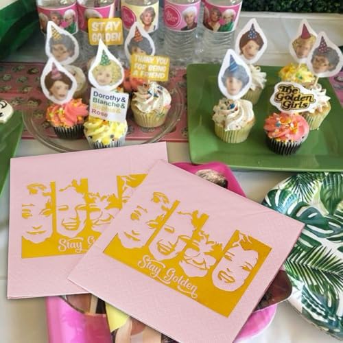 HOMEZZO 50 Pcs Golden Girls Themed Party Napkins 3-Ply Disposable