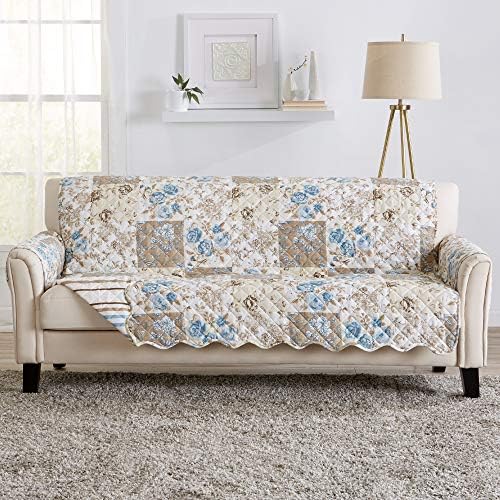 Great Bay Home Reversible Floral Patchwork Sofa Protector