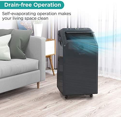 Hisense Dual-Hose Portable Air Conditioner 10000 BTU Cooling Dehumidifier Fan Black