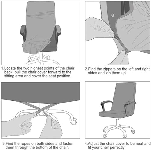 BSYMDH Stretch Office Chair Slipcover with Zipper
