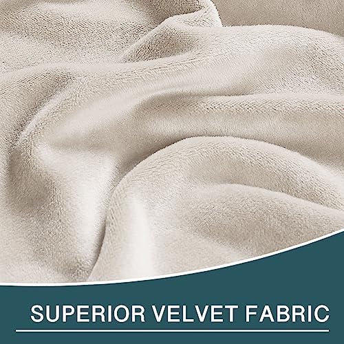 FantasDecor Chaise Lounge Velvet Slipcover - Ivory