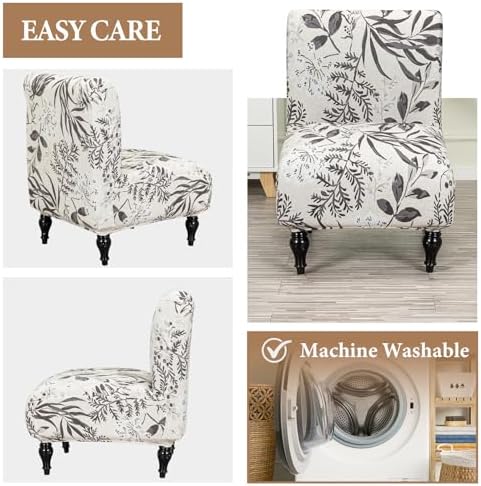 FUANGUI Armless Chair Cover Slipcover for Living Room