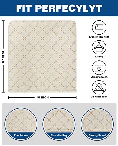 Beige Rhombus Plaid Chair Covers 4 Pack for Dining Chairs