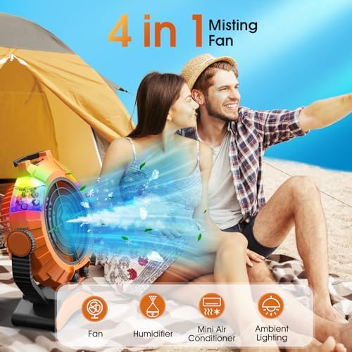 JYew Portable Air Conditioner Misting Fan with 10000mAh Battery