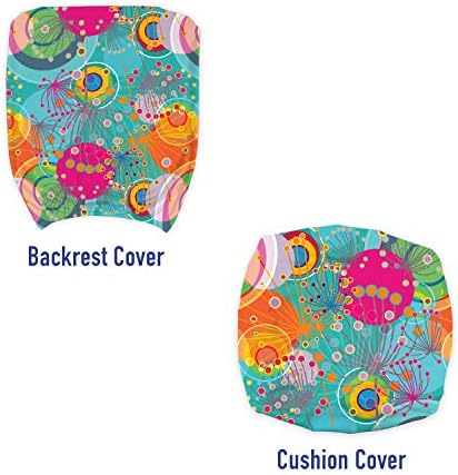 Ambesonne Floral Office Chair Slipcover Turquoise Pink 2 Piece Set