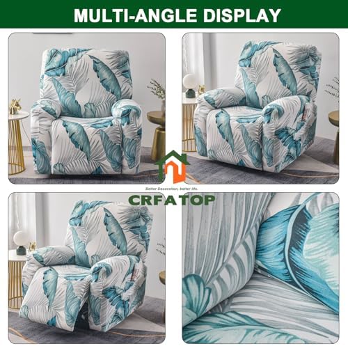 CRFATOP 4-Piece Recliner Slipcovers with Storage Pockets and Arms