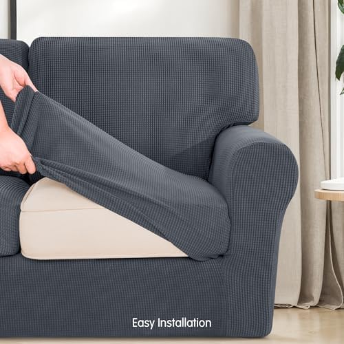 SUBRTEX 5 Piece Stretch Loveseat Slipcover Set