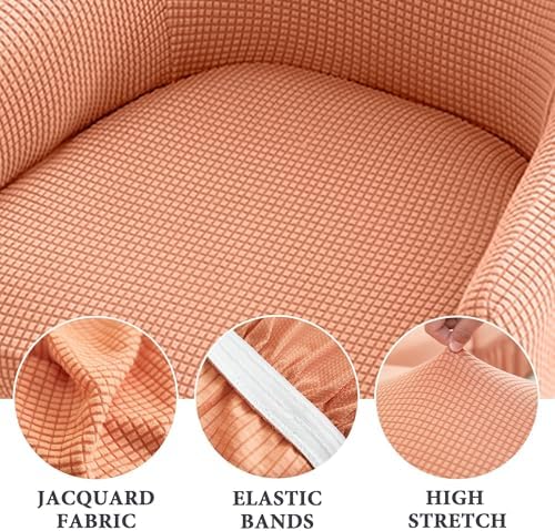 Stretch Universal Dining Chair Covers with Arms - Breathable Elastic Slipcovers 6PCS Orange