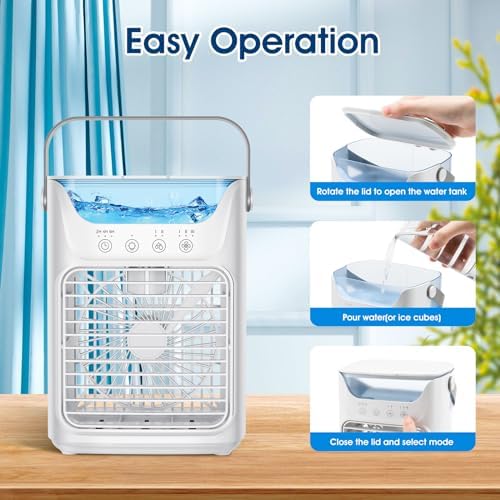4-in-1 Portable Air Conditioner with RGB Light and 700ml Tank