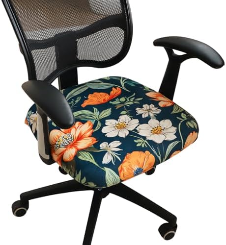 FORCHEER Velvet Floral Office Chair Seat Cover