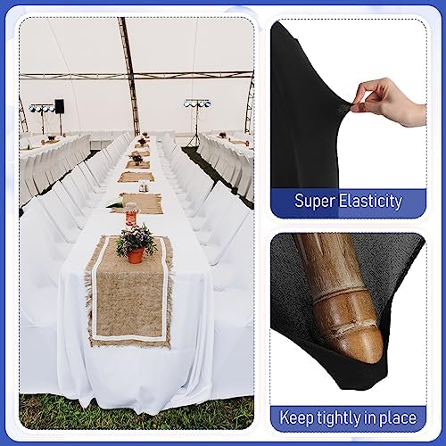 60 Pcs Black Chair Covers for Weddings and Parties
