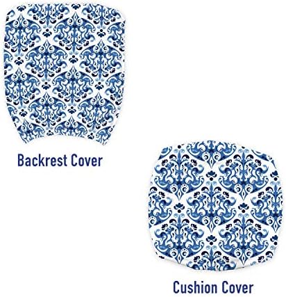 Ambesonne Indigo Victorian Floral Pattern Armchair Slipcover