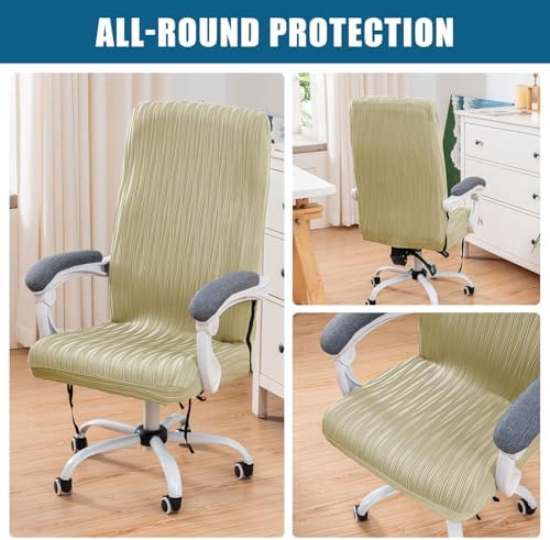 Doottoo Office Chair Covers with Zipper Beige