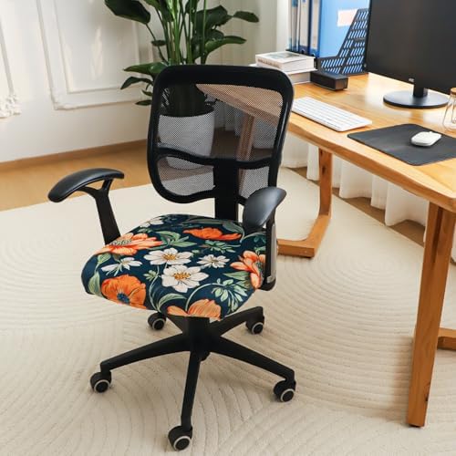 FORCHEER Velvet Floral Office Chair Seat Cover