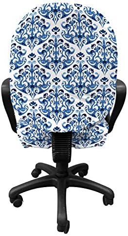 Ambesonne Indigo Victorian Floral Pattern Armchair Slipcover