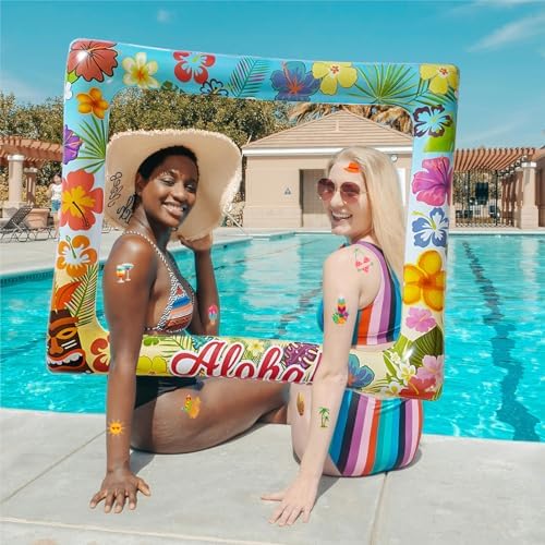 Hawaiian Photo Booth Inflatable Frame with 3 Sheets Tattoos