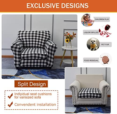 NILUOH 2-Piece Stretch Armchair Slipcover with Cushion Cover