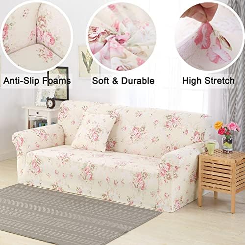 Stretch Couch Cover Printed Sofa Protector with Pillowcase