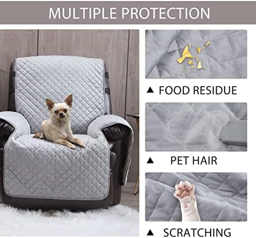 LUFEIJIASHI Velvet Recliner Covers for Leather Chairs 28 Inch