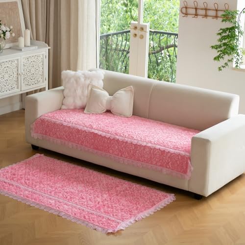 Pink Rose Pattern Sofa Slipcover 355X60