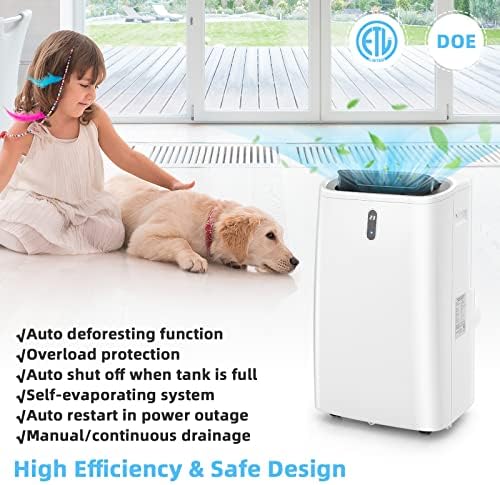 KOTEK WiFi Enabled Portable Air Conditioner with Heat 14000 BTU