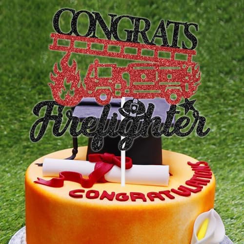 Congrats Firefighter Cake Topper Class of 2025