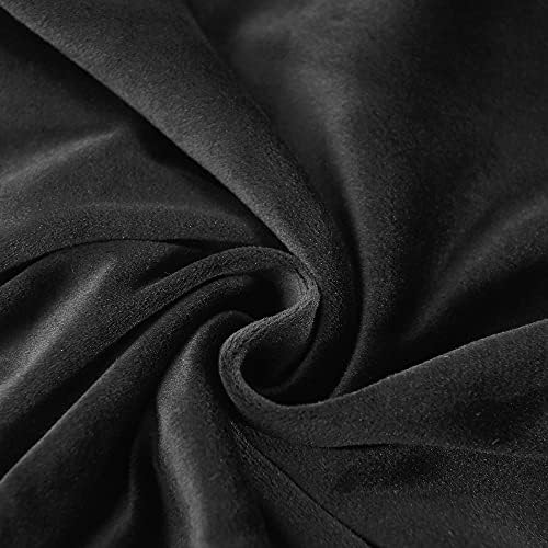 MINGPINHUIUS Velvet Armchair Slipcovers Black Mid Century Luxury