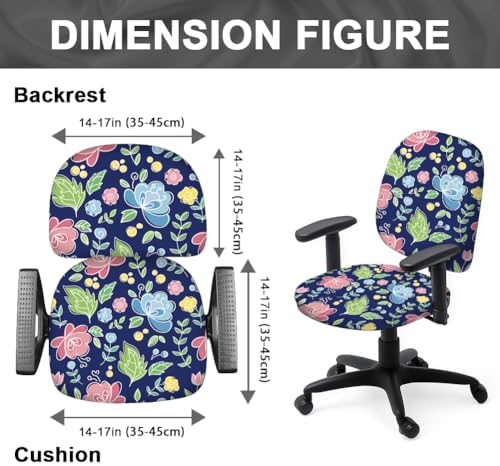 2pcs Flower Leaves Chair Covers for Office Chairs