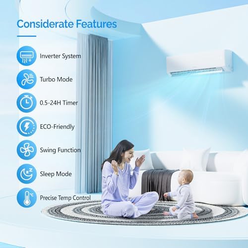 ROVSUN 18000 BTU Mini Split AC Heater with Inverter and Remote Control
