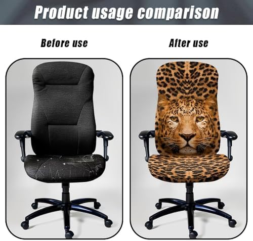 Talayituse Leopard Print Stretch Chair Cover Universal Fit