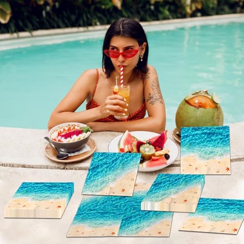 Nautical Beach Napkins 40Pcs Ocean Themed Party Decor