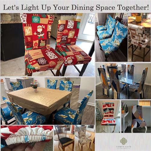 4 Pack Dining Chair Covers with Elastic Hems