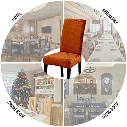 LIPOR 4 Piece Velvet Chair Covers Set for Dining Room