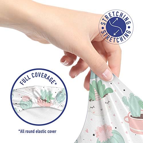 Lunarable Succulent Office Chair Slipcover Soft Pink