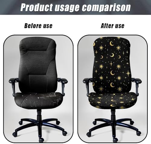 Xoenoiee Moon Stars Pattern Office Chair Cover