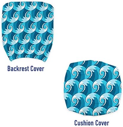 Lunarable Blue Nautical Office Chair Slipcover Set