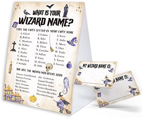 Whats Your Wizard Name Game Sign for Baby Shower