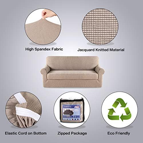 HVERSAILTEX 2 Piece Stretch Sofa Covers with Cushion