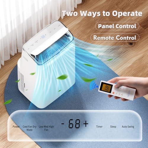 15000 BTU Portable Air Conditioner with Dehumidifier and Fan