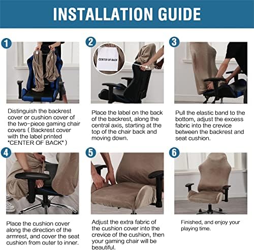 HVERSAILTEX Velvet Gaming Chair Covers 2 Piece