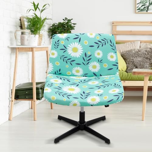 Acoolser Armless Office Chair Cover Criss Cross Slipcover