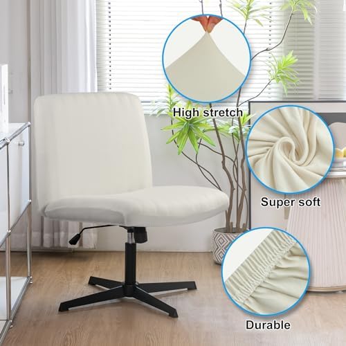 Iauddy Armless Criss Cross Desk Chair Slipcover