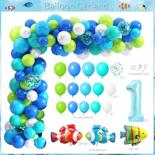 Fayoo One First Birthday Fishing Party Decorations