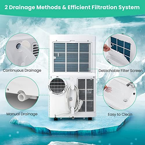 KOTEK WiFi Enabled Portable Air Conditioner with Heat 14000 BTU