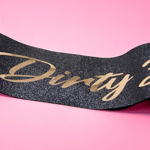 Funky Junque Glitter Sash - Dirty 30 Black