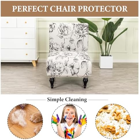 FUANGUI Armless Chair Slipcover Stretch Spandex Furniture Protector