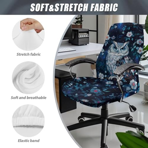 Owl Pattern Office Chair Cover for Christmas Decor