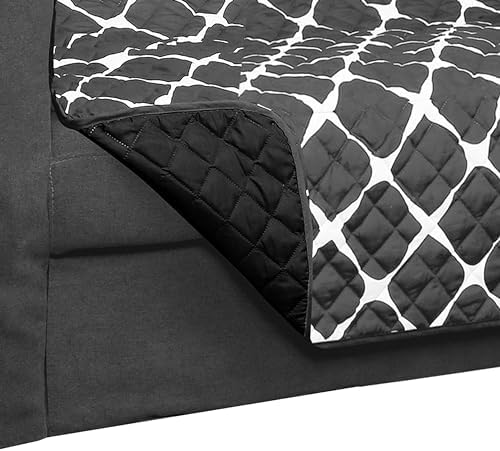 Elegant Comfort Quilted Sofa Slipcover Reversible Microfiber Protector
